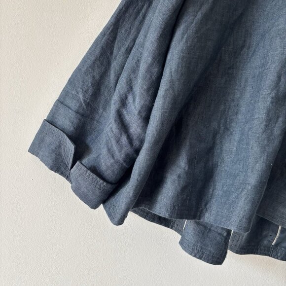 Talbots 100% Linen Open Blazer Jacket Womens 24W Pockets Career Work Modest Blue - Picture 13 of 16